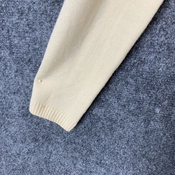 Talbots Cardigan Merino Wool Women Petite S Pale Yellow Pockets Gold Buttons - Picture 7 of 12